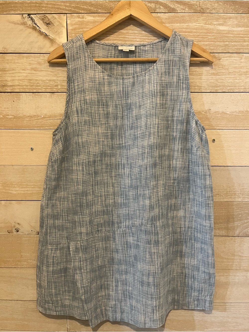 Pure Jill Light Blue Sleeveless 100% Linen Tunic Tank
